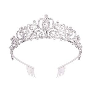 Bridal Silver Crystal Bridal Tiara Crown Headband Princess Elegant Crown Combs
